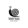 Funny snail, black silhouette for your design