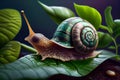 Funny snail in the garden. Generative AI Royalty Free Stock Photo