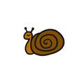 Funny snail logo, isolated for your design