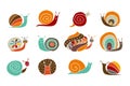 Funny snail logo for your design