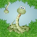 Funny snakes in leaves