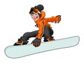 Funny snowboarder