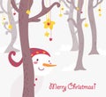 Funny snowman christmas greetings card