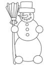 Funny snowman coloring page for kids stock vector illustration Royalty Free Stock Photo