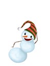 Funny Snowman with Hat and Carrot Nose Royalty Free Stock Photo