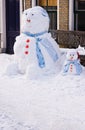 Funny Snowman and son