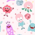 Funny Space Monsters Seamless pattern Royalty Free Stock Photo