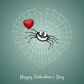 Funny spider in Valentine's Day