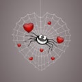 Funny spider in Valentine's Day Royalty Free Stock Photo