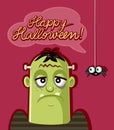 Cute Spider and Scary Monster Celebrating Halloween Royalty Free Stock Photo