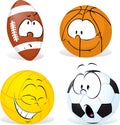 Funny sport ball cartoon - vector