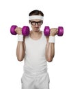 Funny sport nerd Royalty Free Stock Photo