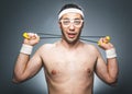 Funny sports man Royalty Free Stock Photo