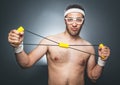 Funny sports man Royalty Free Stock Photo