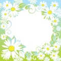 Funny spring floral border. Royalty Free Stock Photo