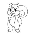 Funny squirrel cartoon vector coloring page Royalty Free Stock Photo