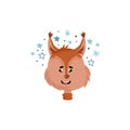 Funny Squirrel Muzzle with Emotion of Excitement Vector Illustration