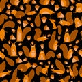 Funny squirrels with nut, seamless pattern