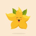 Funny star fruit character design Vector illustration