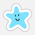 Funny Star Smile sticker in retro style