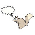 funny startled squirrel cartoon with speech bubble