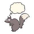 funny startled squirrel cartoon with thought bubble