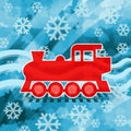 Winter railway train