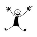 Funny Stick figure hand drawn style for print