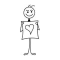 Funny Stick figure hand drawn style for print