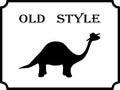 Funny sticker with old fasioned dino