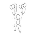 Funny Stickman hand drawn style for print