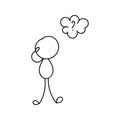 Funny Stickman hand drawn style for print