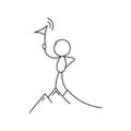 Funny Stickman hand drawn style for print