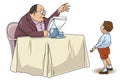 Funny stock illustration. The teacher explains the lesson to the student