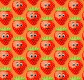 Funny strawberries seamless pattern