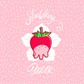 Funny Strawberry Milk illustration