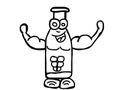 Funny strong bottle of milk coloring pages