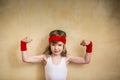 Funny strong child Royalty Free Stock Photo