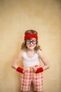 Funny strong child Royalty Free Stock Photo