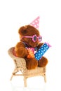 Funny stuffed bear with gifts