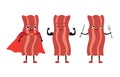 Funny stylized bacon. Vector illustration.