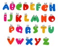Funny Stylized Cartoon alphabets theme font vector image