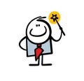 Funny successful businessman wizard waves a magic wand and solves all financial problems by magic.