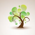 Funny summer green tree Royalty Free Stock Photo