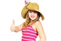 Funny summer teen showing thumbs up Royalty Free Stock Photo