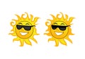 Funny sun cartoon character design illustration Royalty Free Stock Photo