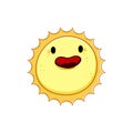 funny sun character cartoon vector illustration Royalty Free Stock Photo