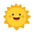 Funny sunny character. Cute happy smiling sun. Royalty Free Stock Photo