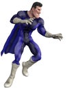 Mega power super hero cartoon in a white background