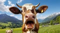 funny surprised cow